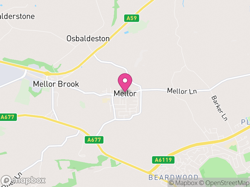 Map of Mellor, Ribble Valley