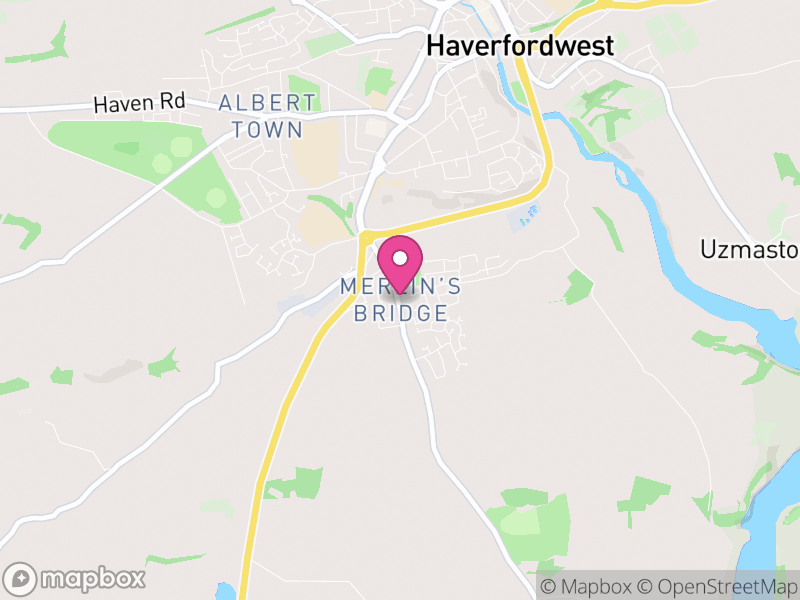 Map of Merlin's Bridge, Pembrokeshire