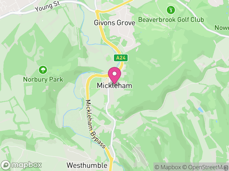 Map of Mickleham, Mole Valley