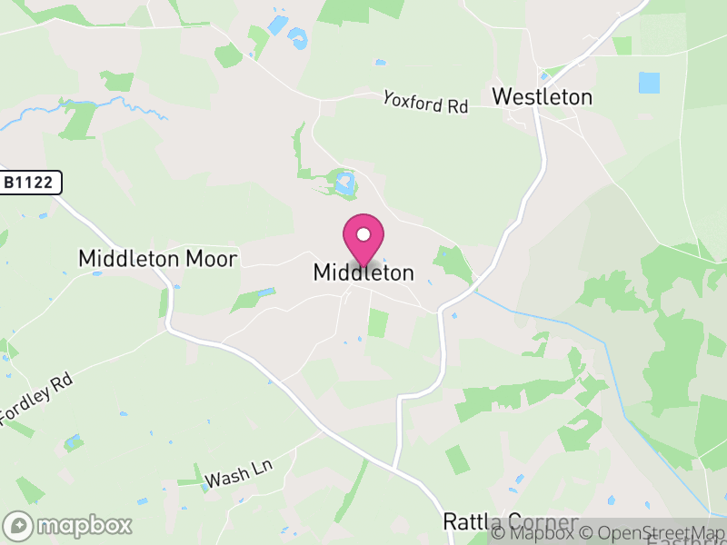 Map of Middleton, East Suffolk
