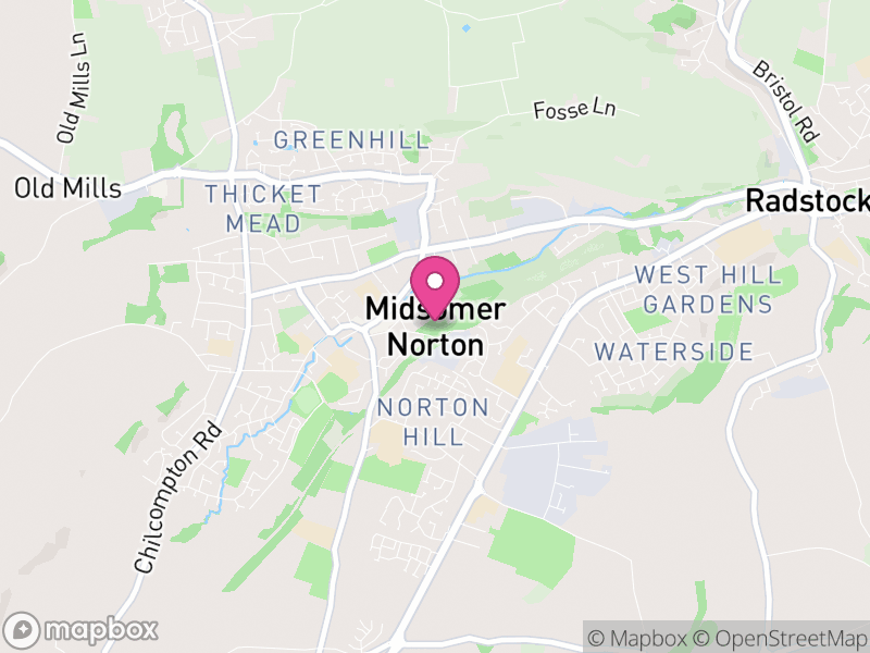 Map of Midsomer Norton, Bath and North East Somerset