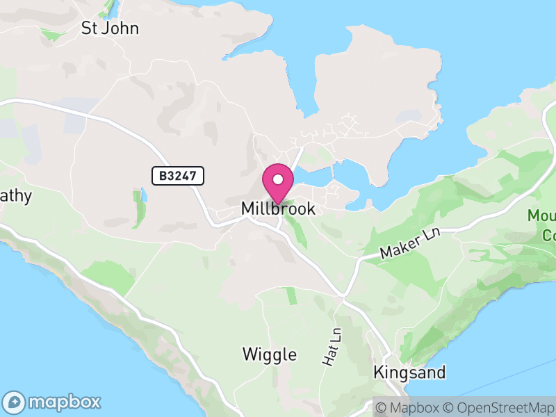 Map of Millbrook, Cornwall
