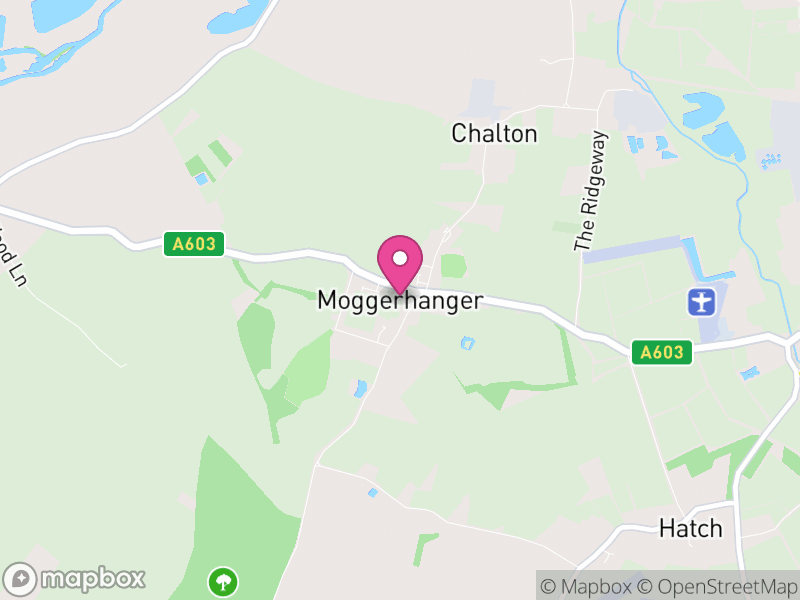 Map of Moggerhanger, Central Bedfordshire