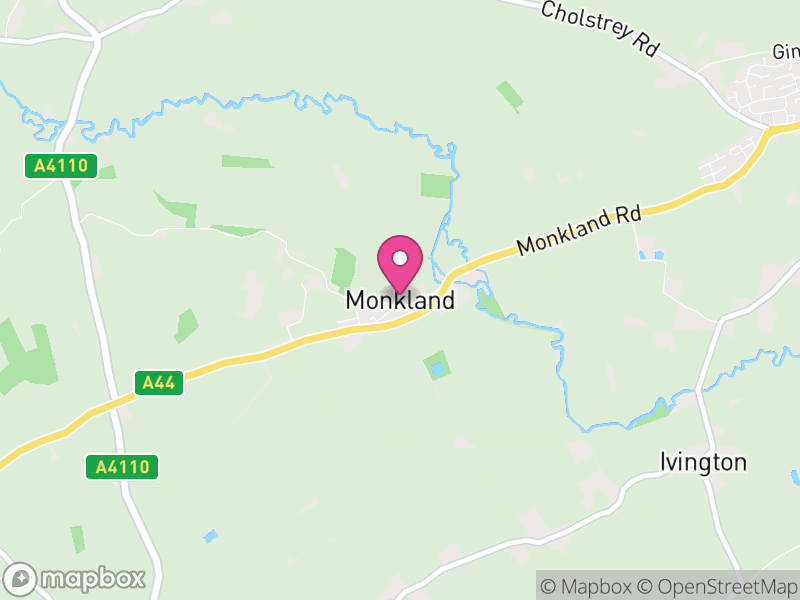 Map of Monkland and Stretford, Herefordshire