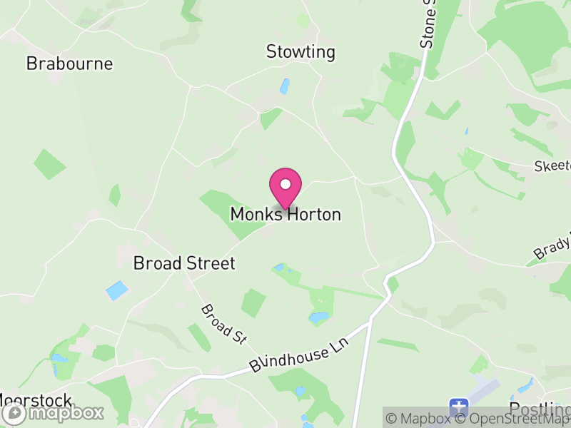 Map of Monks Horton, Folkestone and Hythe