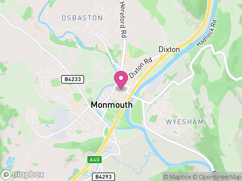 Map of Monmouth, Monmouthshire