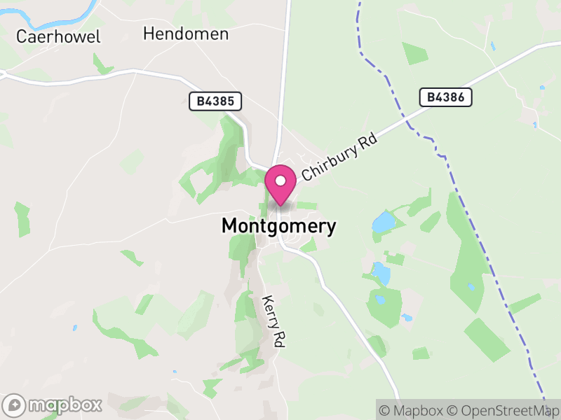 Map of Montgomery, Powys