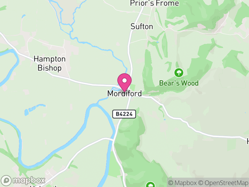 Map of Mordiford, Herefordshire