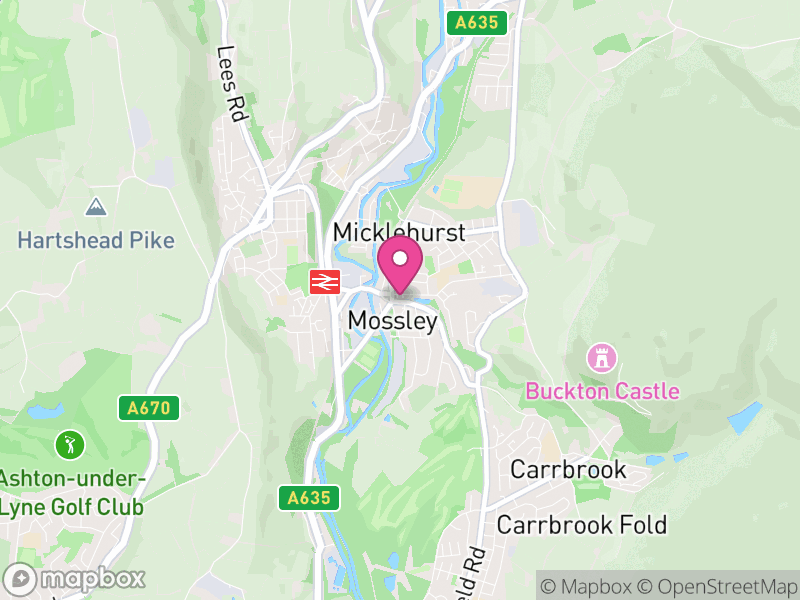 Map of Mossley, Tameside