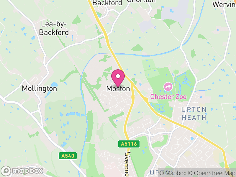 Map of Moston, Cheshire West and Chester