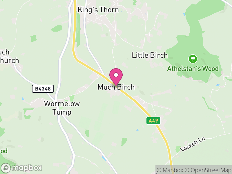 Map of Much Birch, Herefordshire
