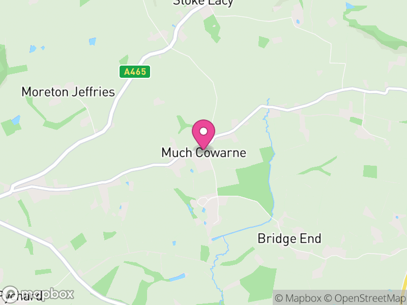 Map of Much Cowarne, Herefordshire
