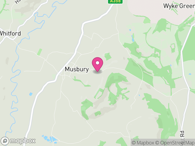 Map of Musbury, East Devon