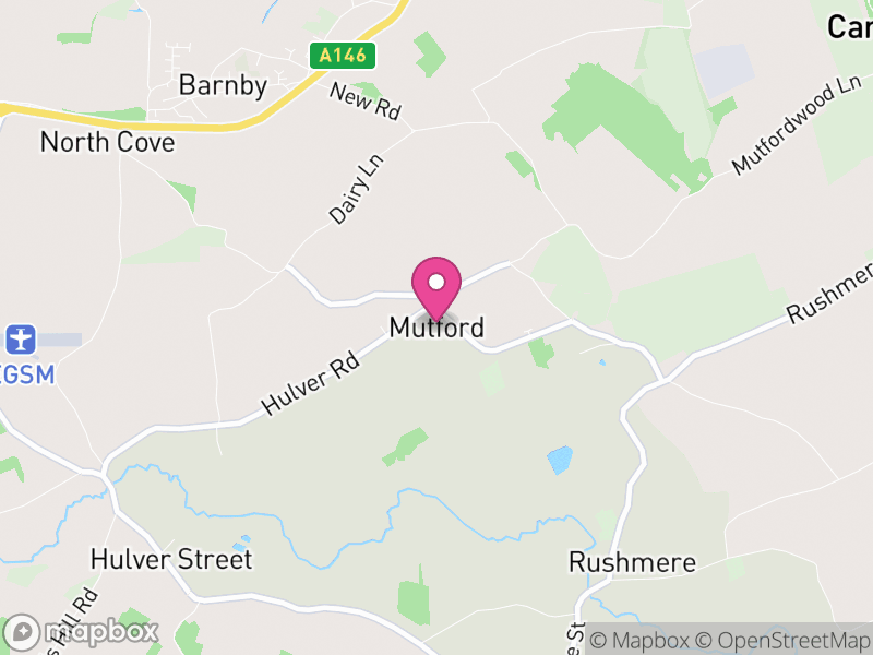 Map of Mutford, East Suffolk