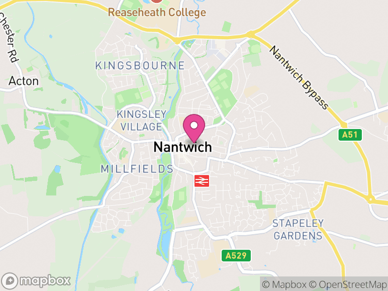Map of Nantwich, Cheshire East