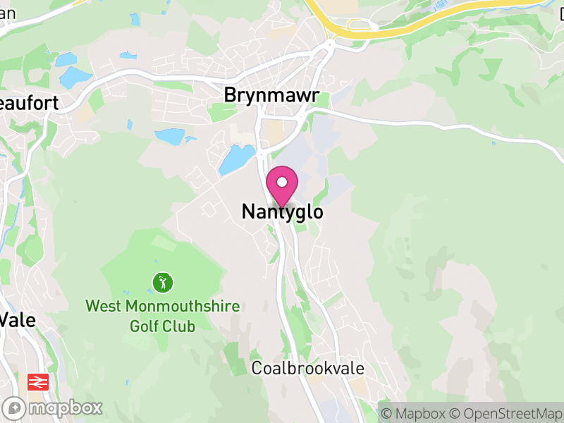 Map of Nantyglo and Blaina, Blaenau Gwent