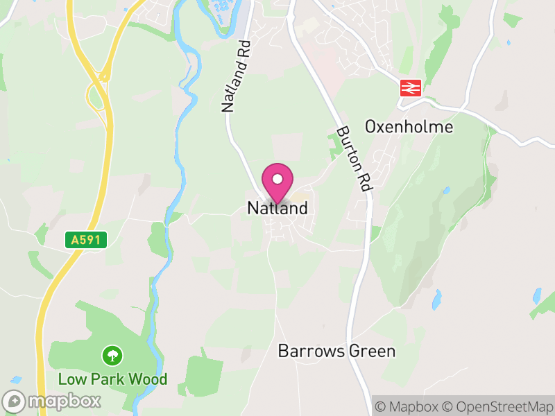 Map of Natland, Westmorland and Furness