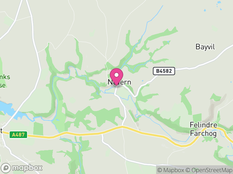 Map of Nevern, Pembrokeshire