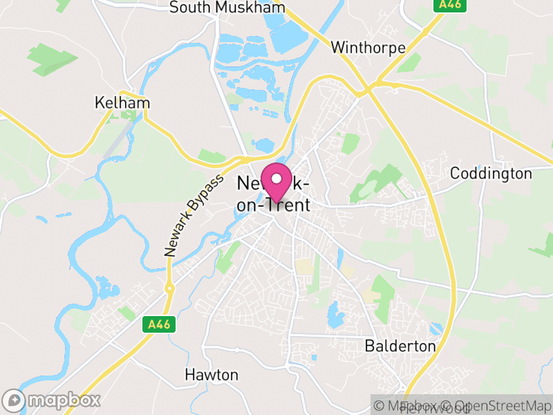 Map of Newark and Sherwood, Nottinghamshire