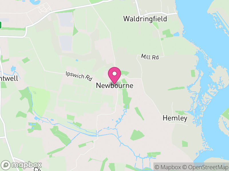Map of Newbourne, East Suffolk