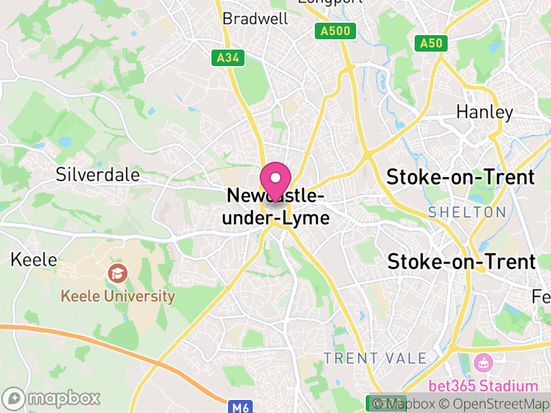 Map of Newcastle-under-Lyme, Staffordshire