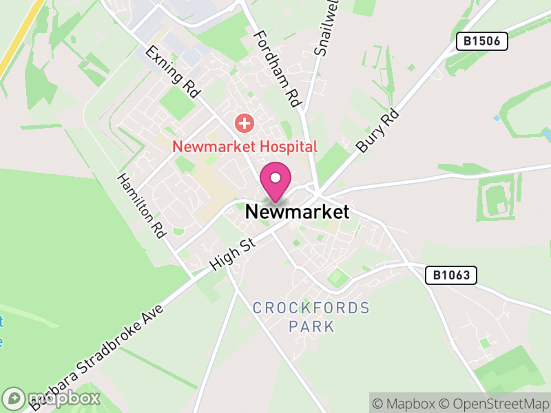 Map of Newmarket, West Suffolk