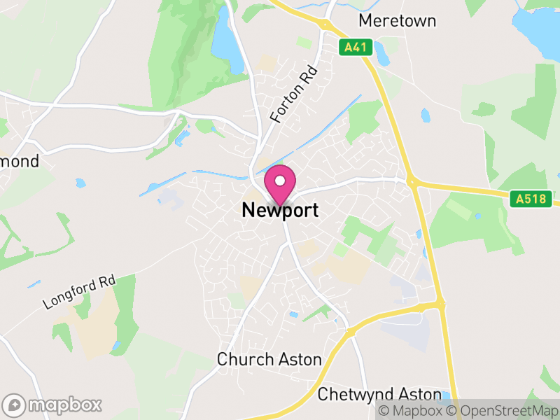 Map of Newport, Telford and Wrekin