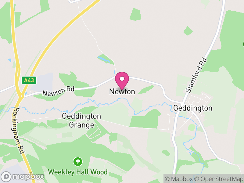 Map of Newton and Little Oakley, North Northamptonshire