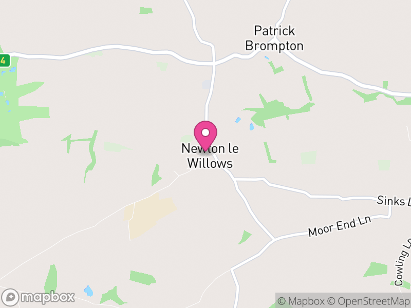 Map of Newton-le-Willows, North Yorkshire