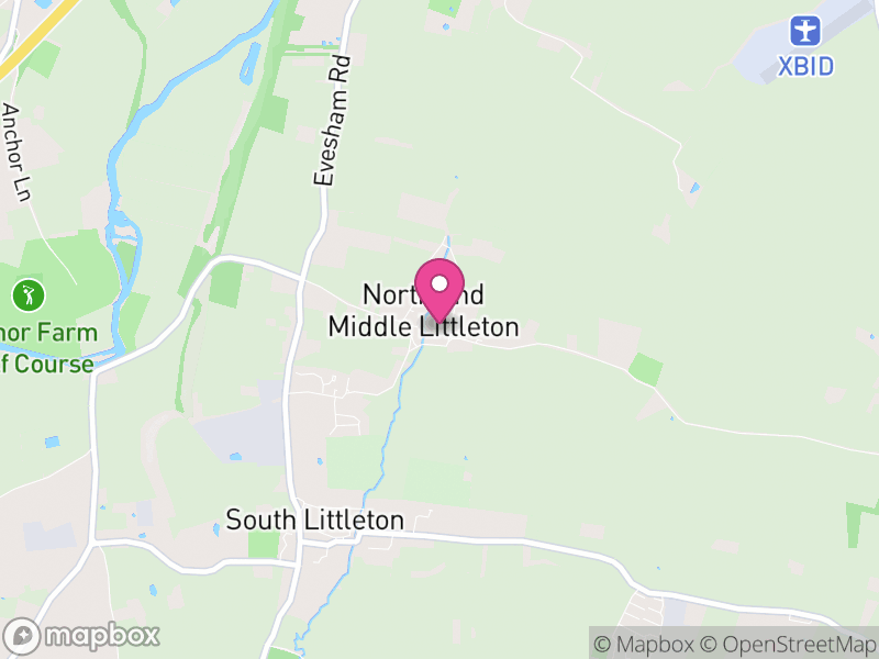 Map of North and Middle Littleton, Wychavon