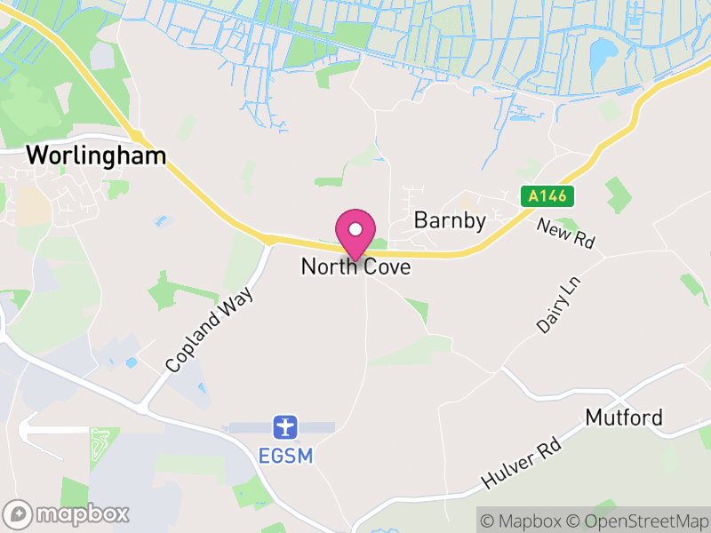 Map of North Cove, East Suffolk