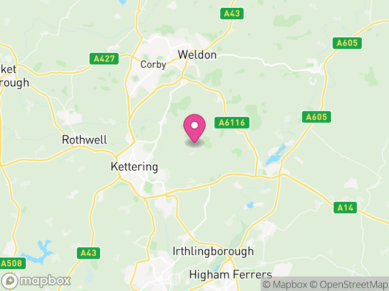 Map of North Northamptonshire, England