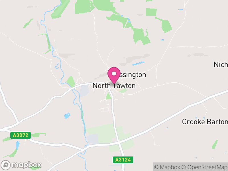 Map of North Tawton, West Devon