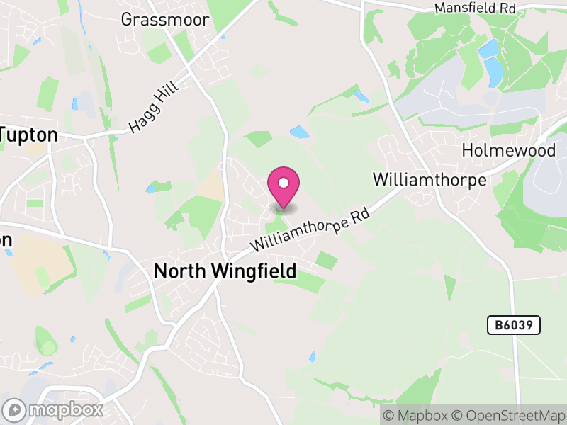 Map of North Wingfield, North East Derbyshire