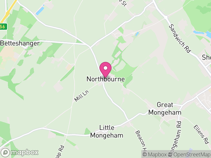 Map of Northbourne, Dover