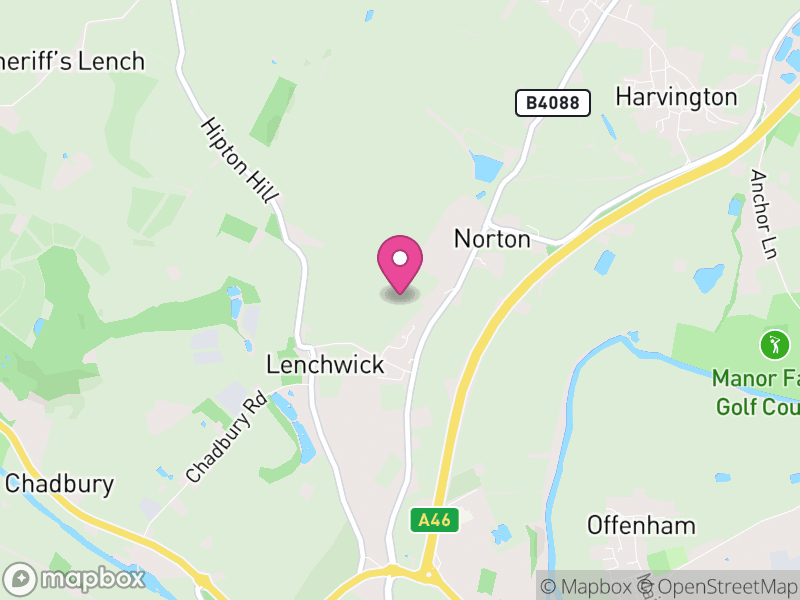 Map of Norton and Lenchwick, Wychavon