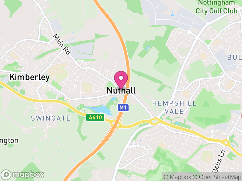 Map of Nuthall, Broxtowe
