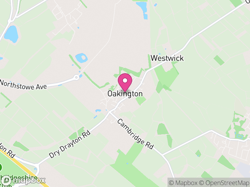 Map of Oakington and Westwick, South Cambridgeshire
