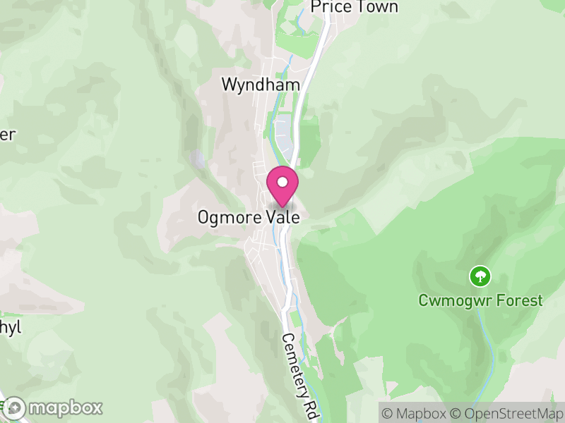 Map of Ogmore Valley, Bridgend