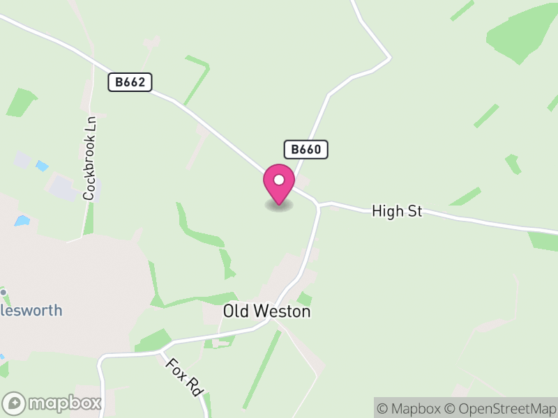 Map of Old Weston, Huntingdonshire