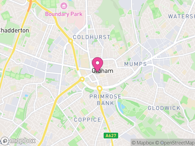 Map of Oldham, Greater Manchester