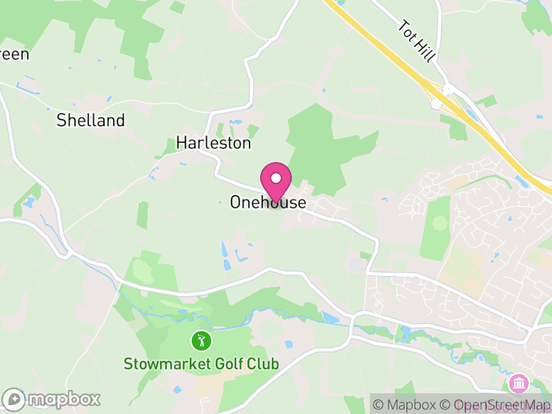 Map of Onehouse, Mid Suffolk