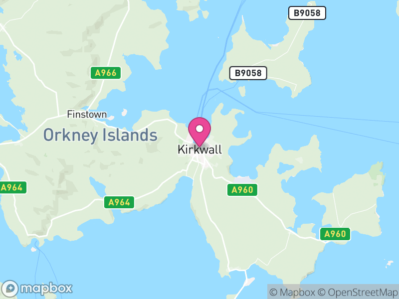 Map of Orkney Islands, Scotland