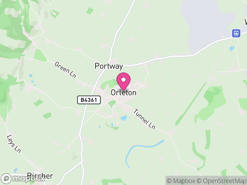 Map of Orleton, Herefordshire
