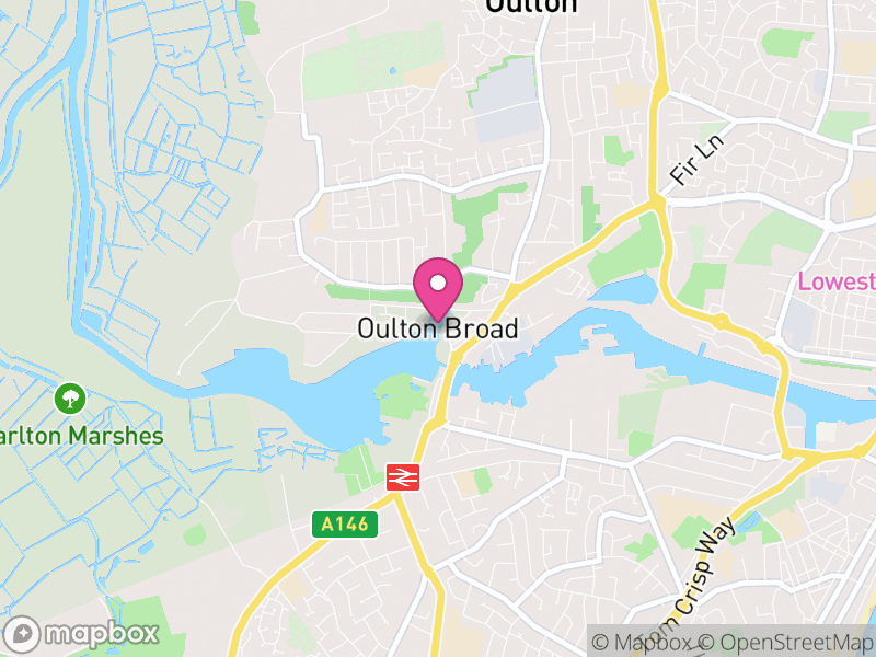 Map of Oulton Broad, East Suffolk