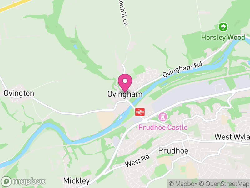 Map of Ovingham, Northumberland
