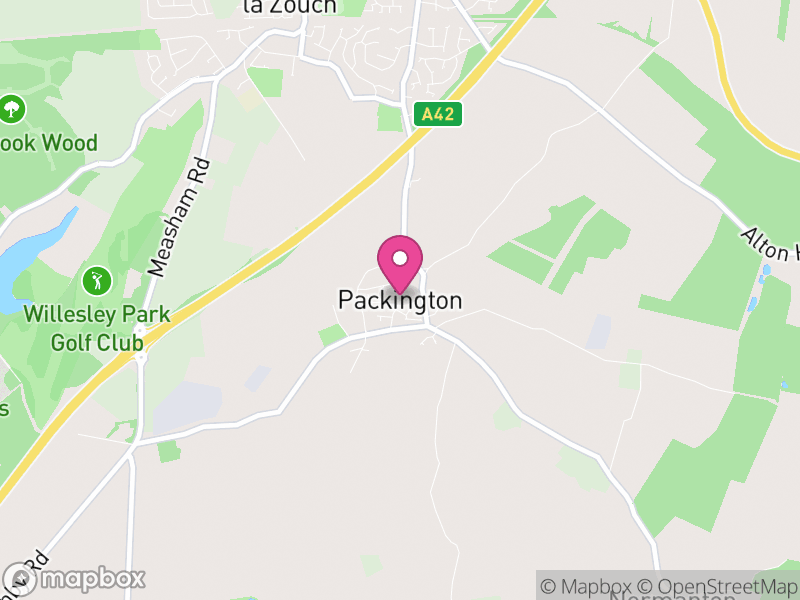 Map of Packington, North West Leicestershire