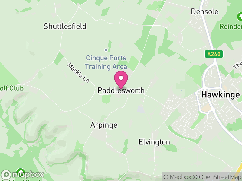 Map of Paddlesworth, Folkestone and Hythe