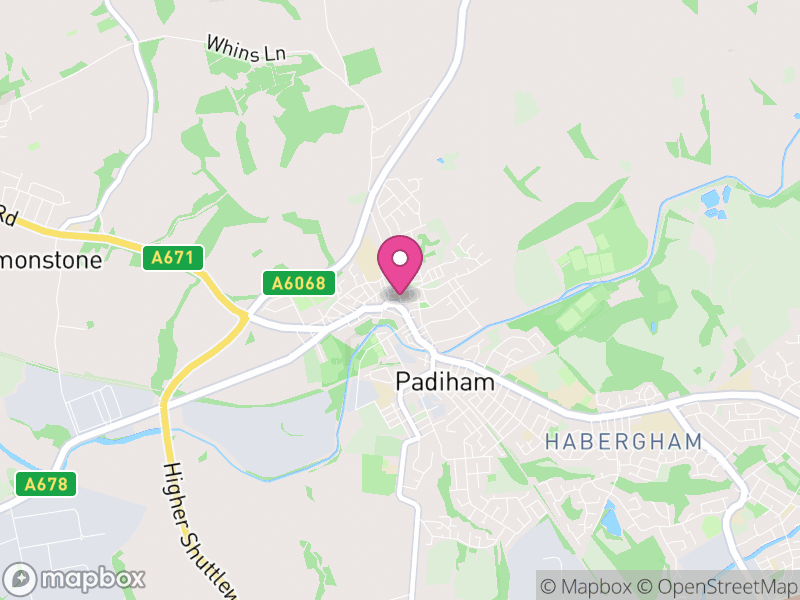 Map of Padiham, Burnley