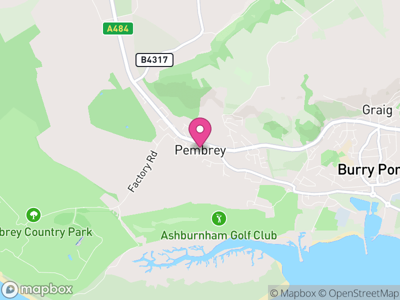 Map of Pembrey and Burry Port Town, Sir Gaerfyrddin / Carmarthenshire